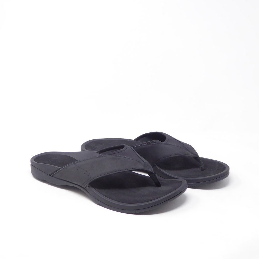 The Walking Company Women Black Balboa Leather Sandals FlipFlop 11 Metatarsal